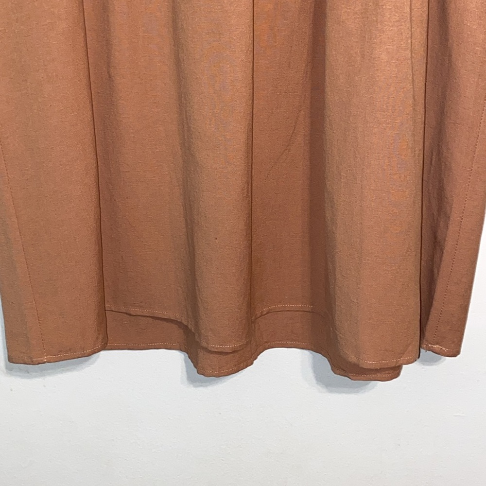 NWT Everly Peach Tan Linen Blend Tunic Top or Mini Dress size Medium - Picture 2 of 11